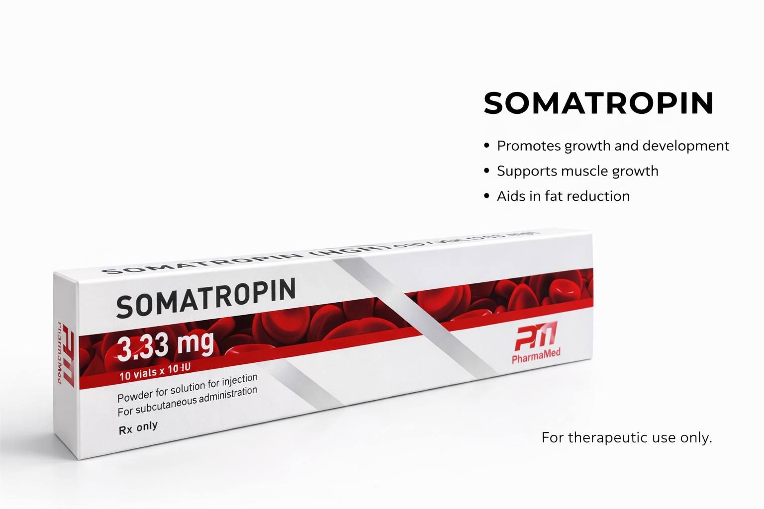 Somatropin HGH 3.33mg x 10 vials ( 100ui )